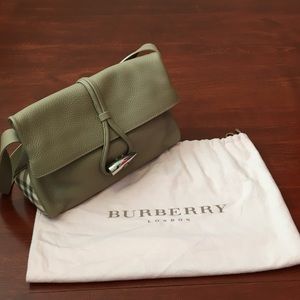 100% Auth Burberry Tan Fold over Toggle Bag